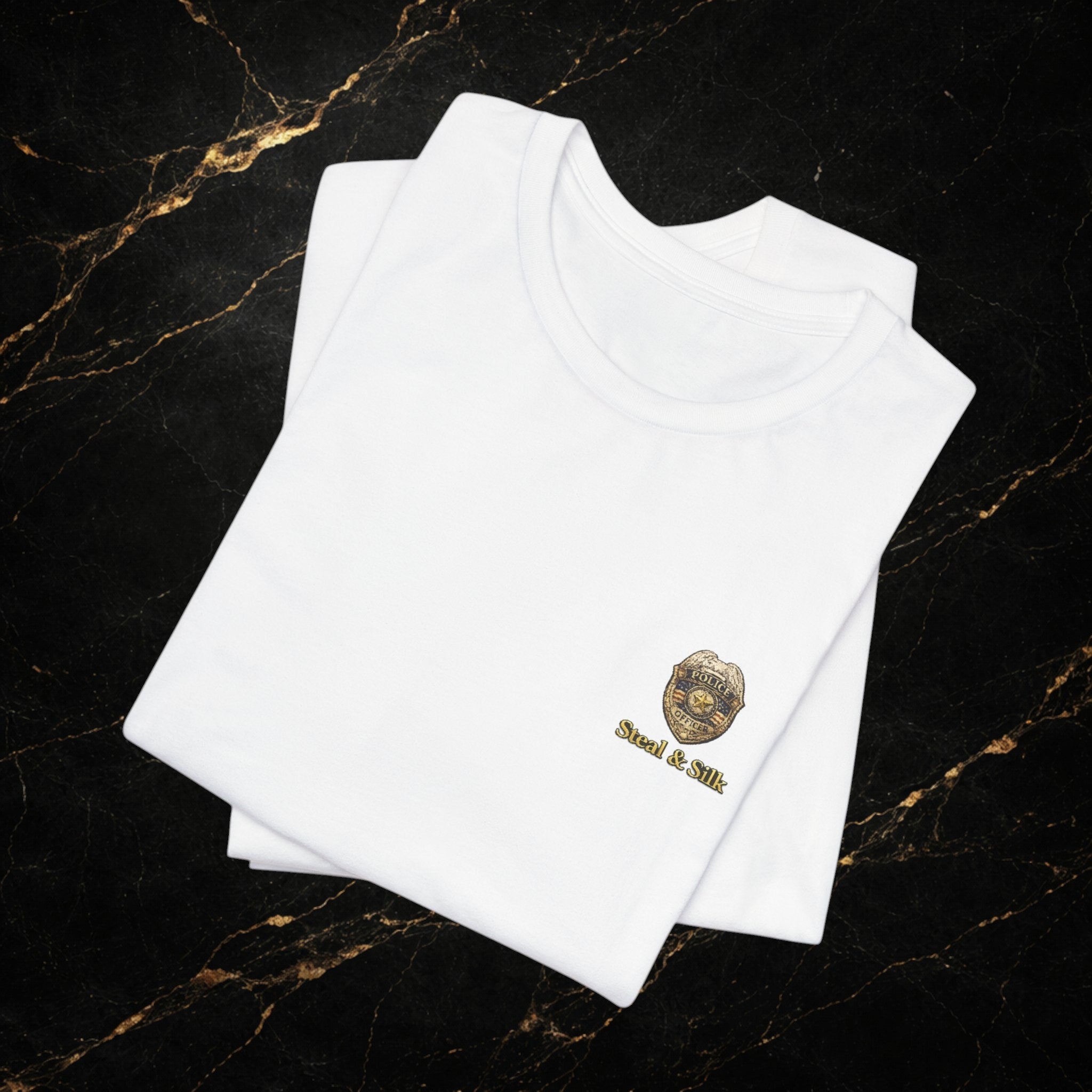 Sir, Step Out Respectfully Tee Premium Police Humor Shirt Steal & Silk Collection