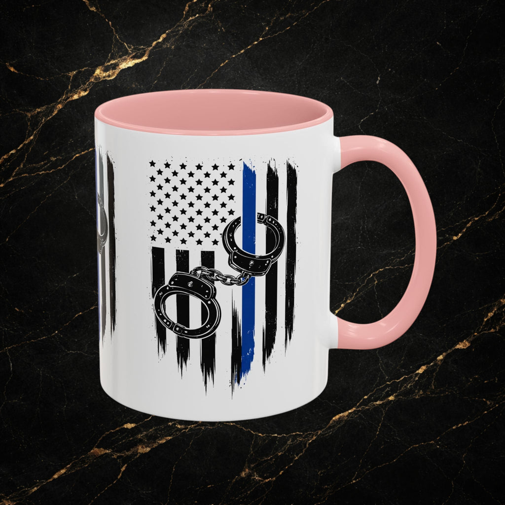Police 911 Accent Coffee Mug — Patrol Car with Lights Coffee Cup (11/15oz)