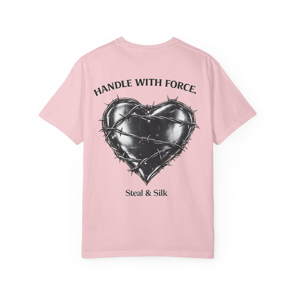 Handle With Force Heart Graphic T-Shirt — "Steal & Silk" Band Tee
