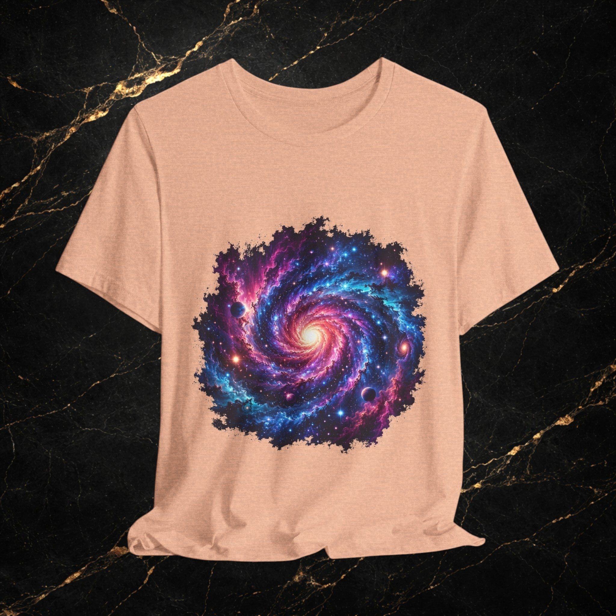 Galaxy Spiral T-Shirt — Colorful Cosmic Swirl Tee