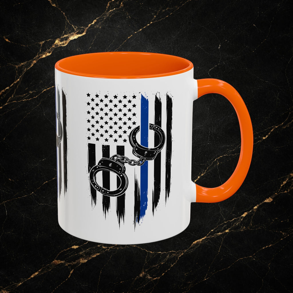 Police 911 Accent Coffee Mug — Patrol Car with Lights Coffee Cup (11/15oz)