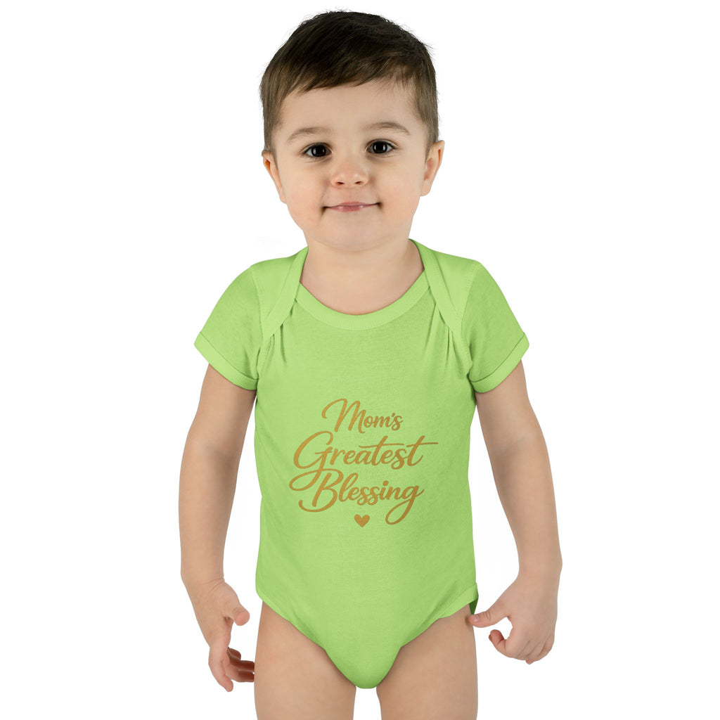 Mom's Greatest Blessing Infant Bodysuit — "Mom" Cross Newborn Onesie