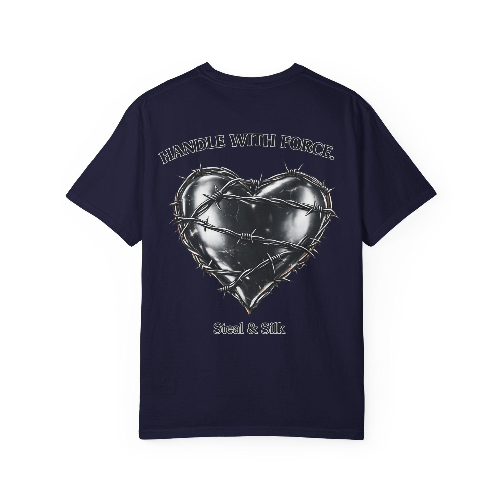 Handle With Force Heart Graphic T-Shirt — "Steal & Silk" Band Tee
