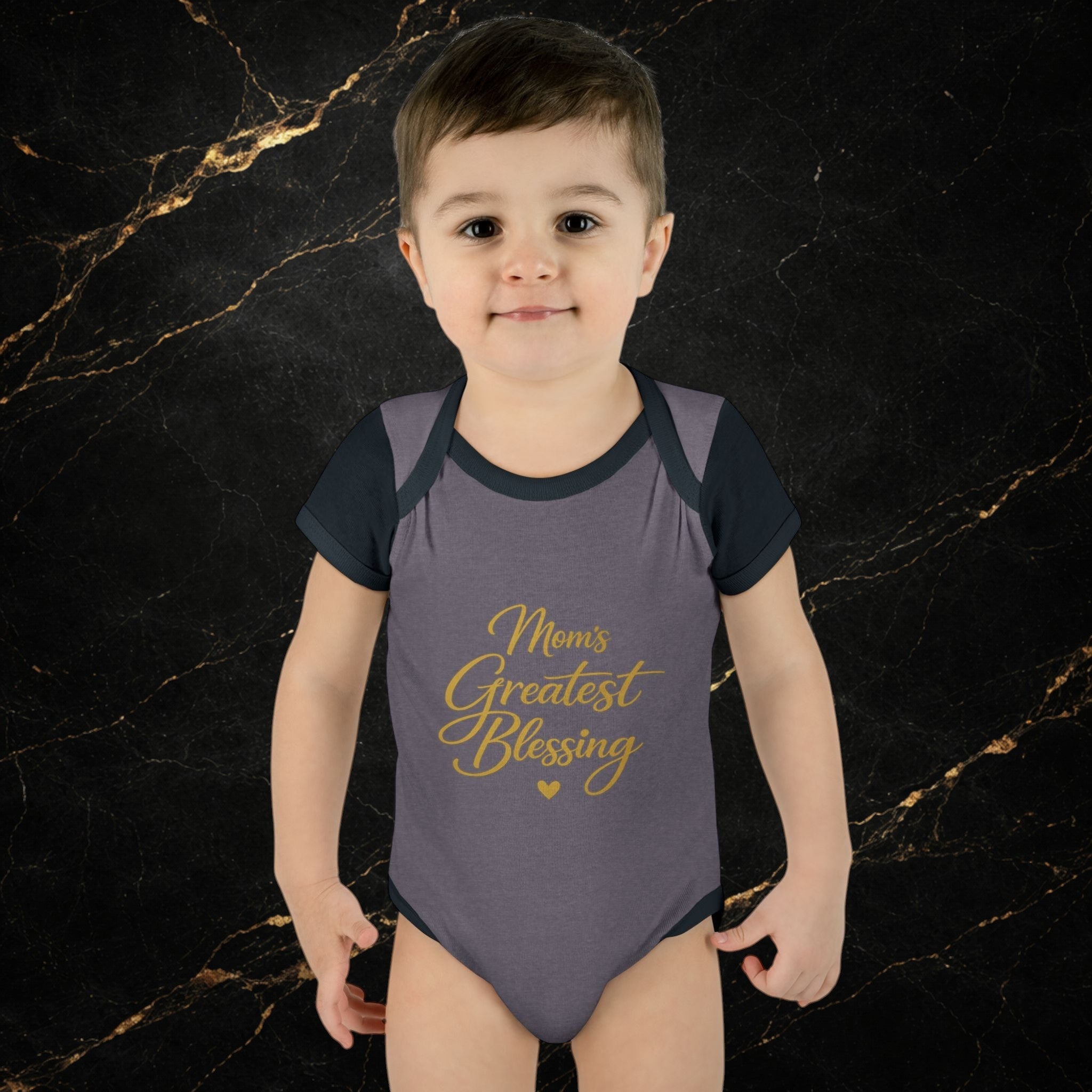 Mom's Greatest Blessing Infant Bodysuit — "Mom" Cross Newborn Onesie