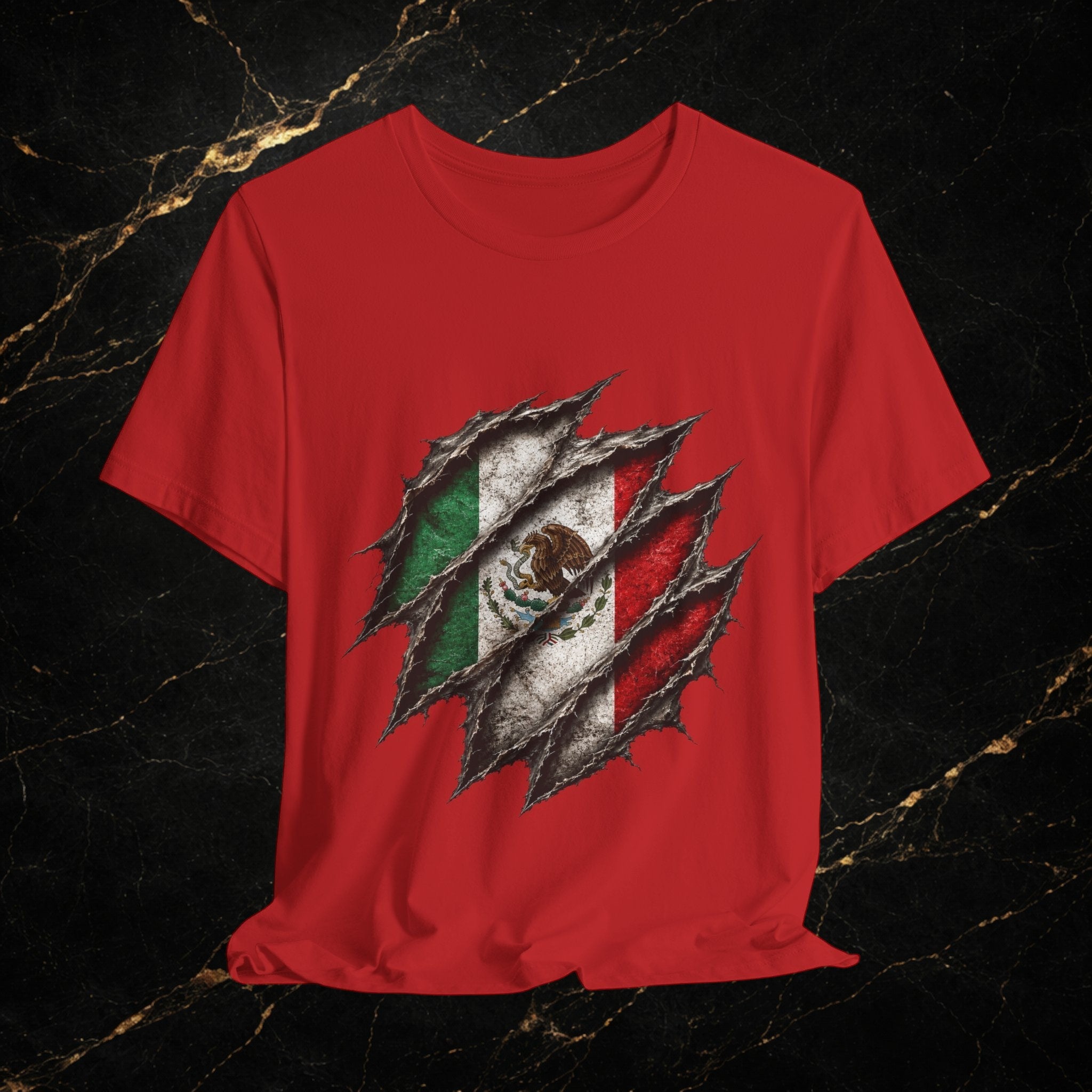 Mexican Flag Ripped Design T‑Shirt — Patriotic Mexico Tee