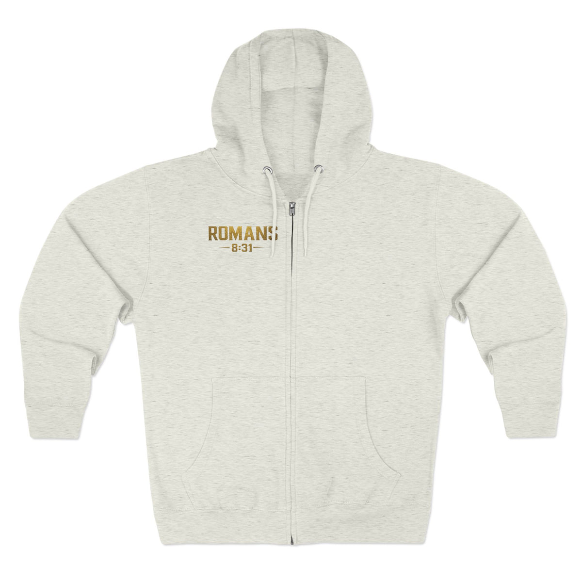 Romans 8:31 Cross Zip Hoodie — If God Is For Us Inspirational Christian Hoodie