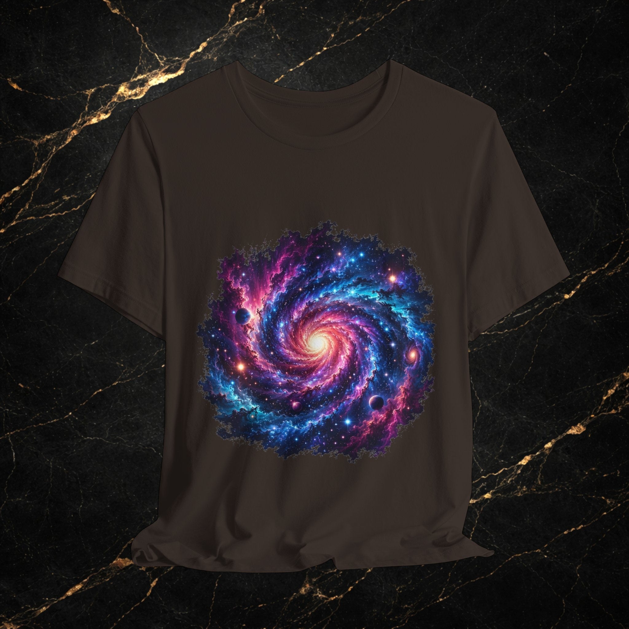 Galaxy Spiral T-Shirt — Colorful Cosmic Swirl Tee