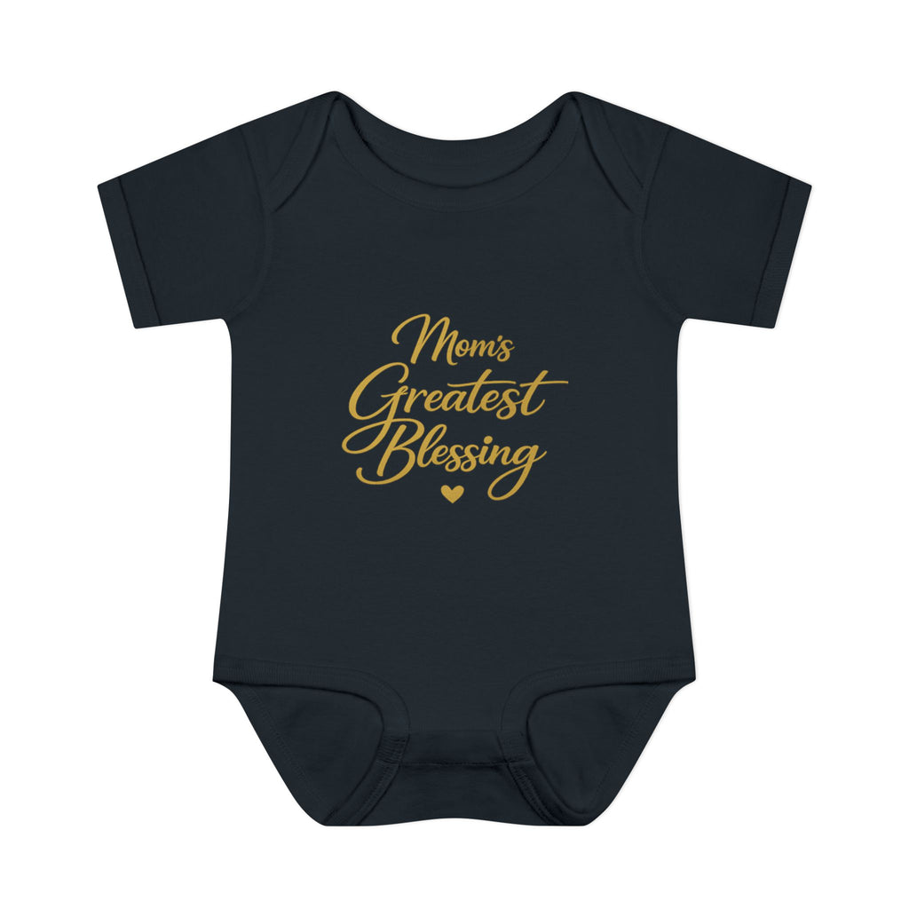 Mom's Greatest Blessing Infant Bodysuit — "Mom" Cross Newborn Onesie