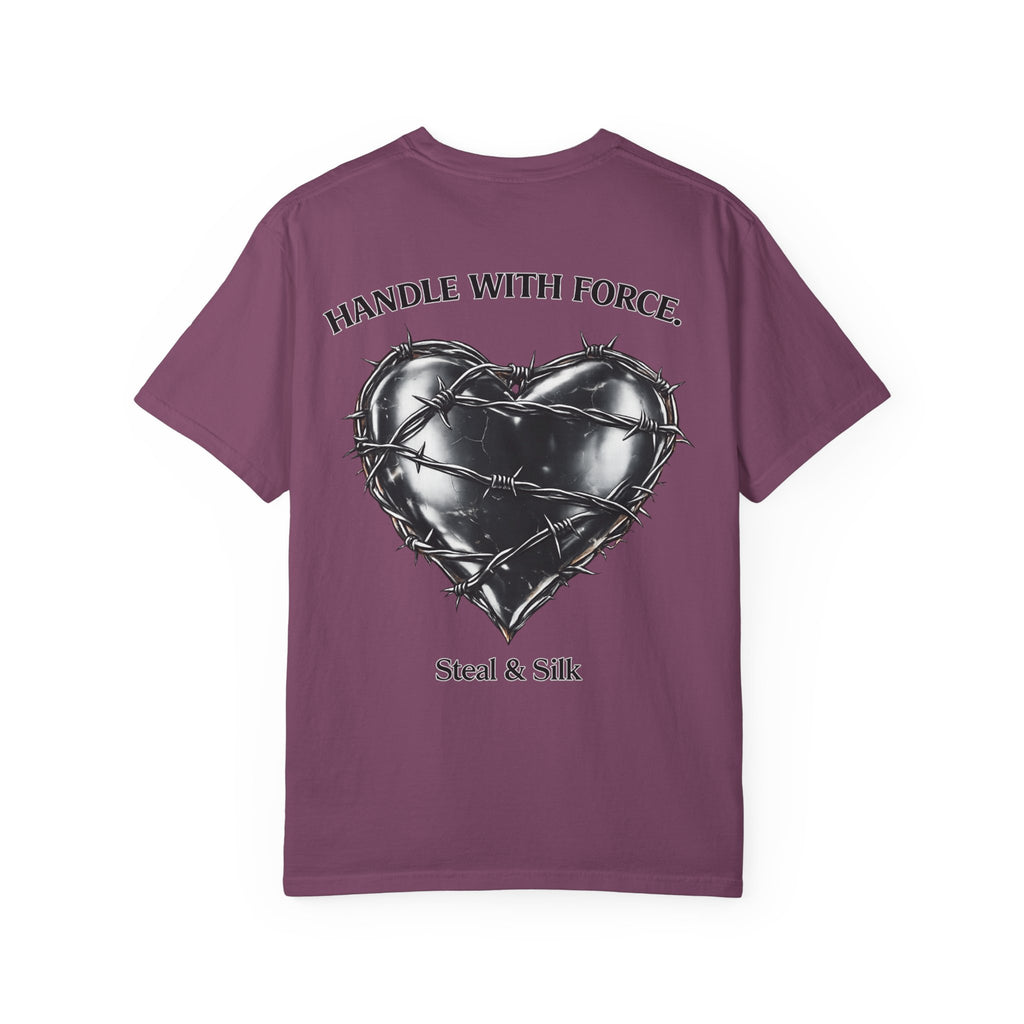 Handle With Force Heart Graphic T-Shirt — "Steal & Silk" Band Tee