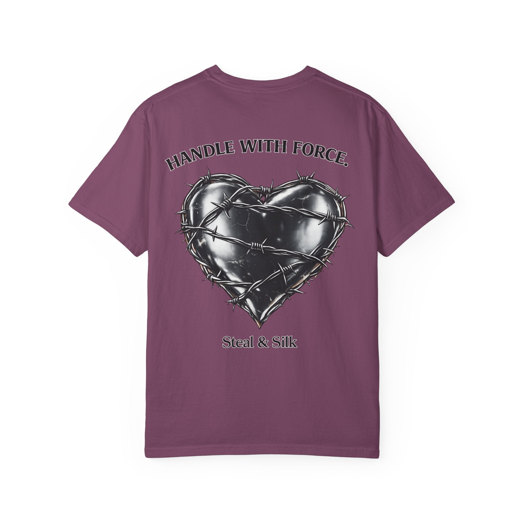 Handle With Force Heart Graphic T-Shirt — "Steal & Silk" Band Tee