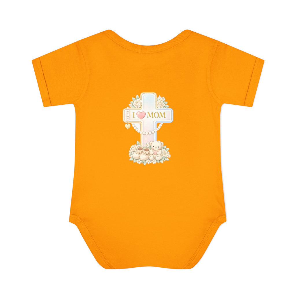 Mom's Greatest Blessing Infant Bodysuit — "Mom" Cross Newborn Onesie