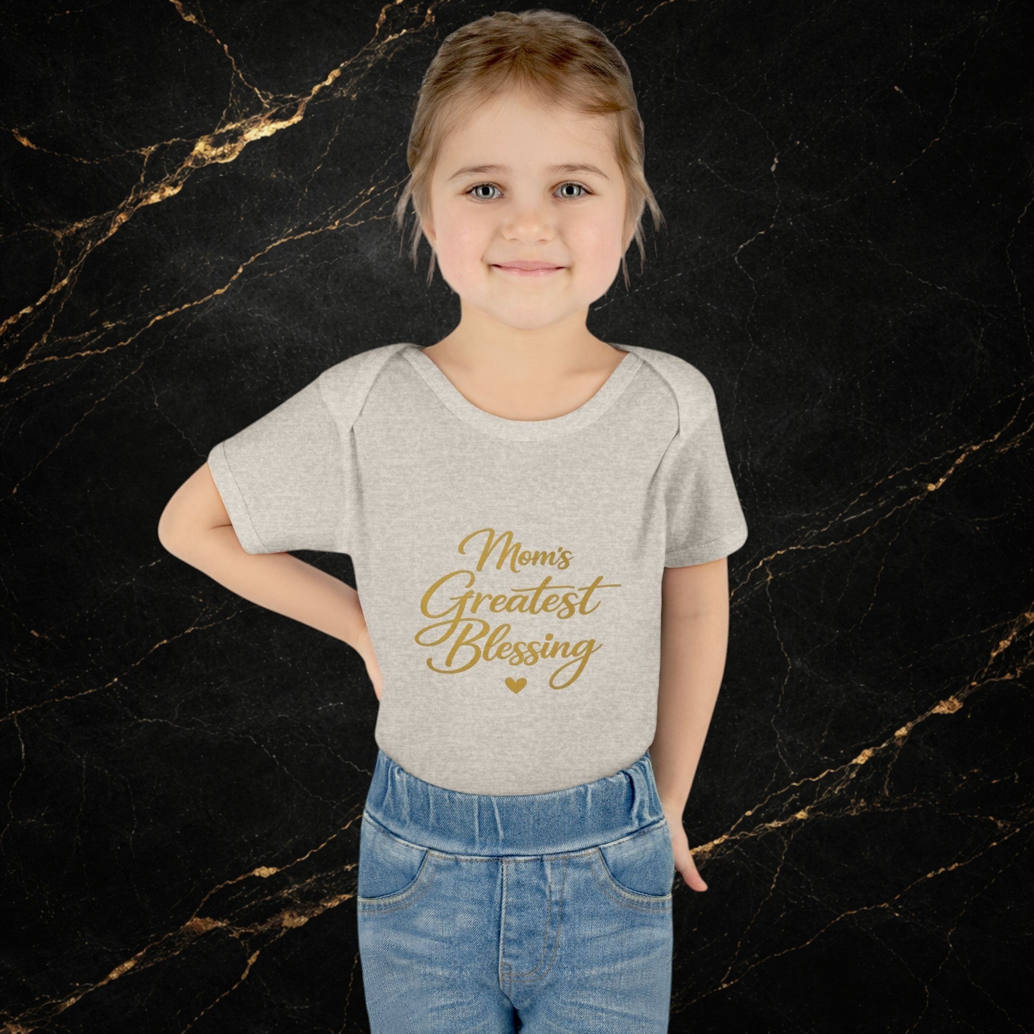 Mom's Greatest Blessing Infant Bodysuit — "Mom" Cross Newborn Onesie