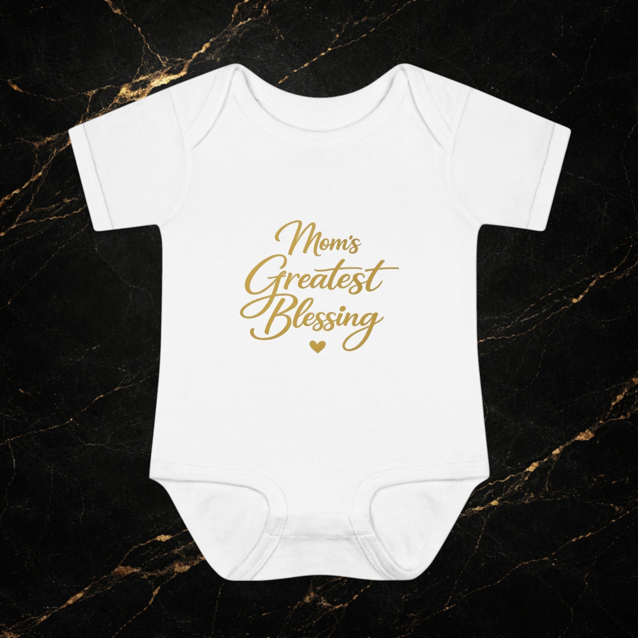 Mom's Greatest Blessing Infant Bodysuit — "Mom" Cross Newborn Onesie