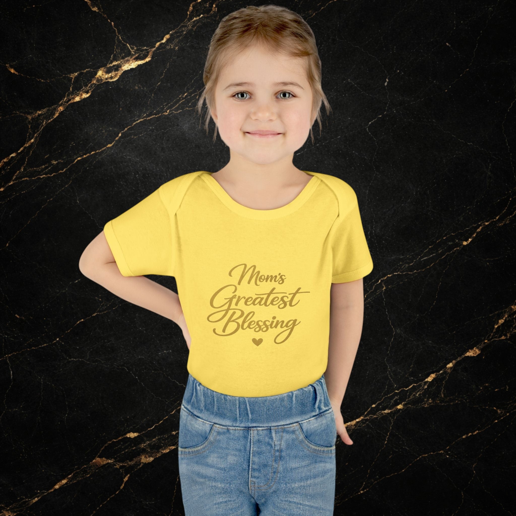 Mom's Greatest Blessing Infant Bodysuit — "Mom" Cross Newborn Onesie