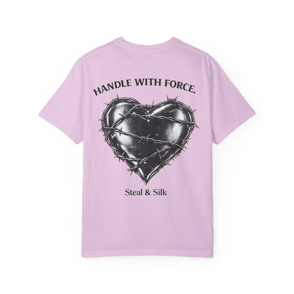 Handle With Force Heart Graphic T-Shirt — "Steal & Silk" Band Tee