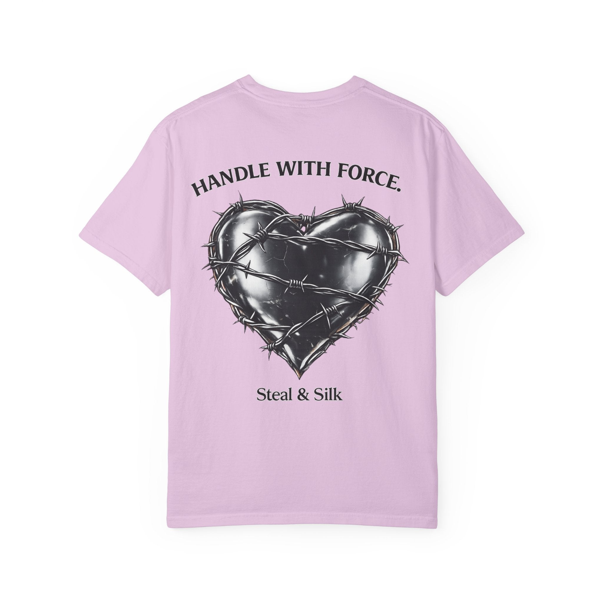 Handle With Force Heart Graphic T-Shirt — "Steal & Silk" Band Tee