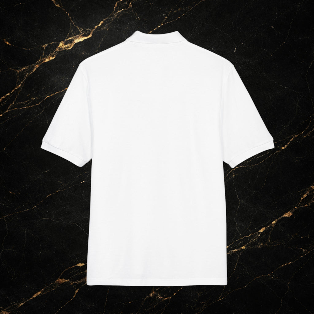 Embroidered Gold Snake Logo Polo Shirt — Classic Casual Dress Polo