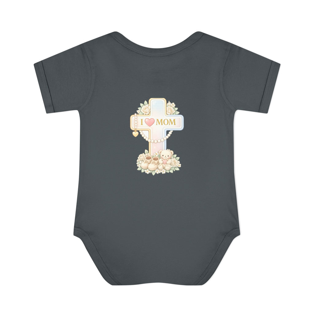 Mom's Greatest Blessing Infant Bodysuit — "Mom" Cross Newborn Onesie
