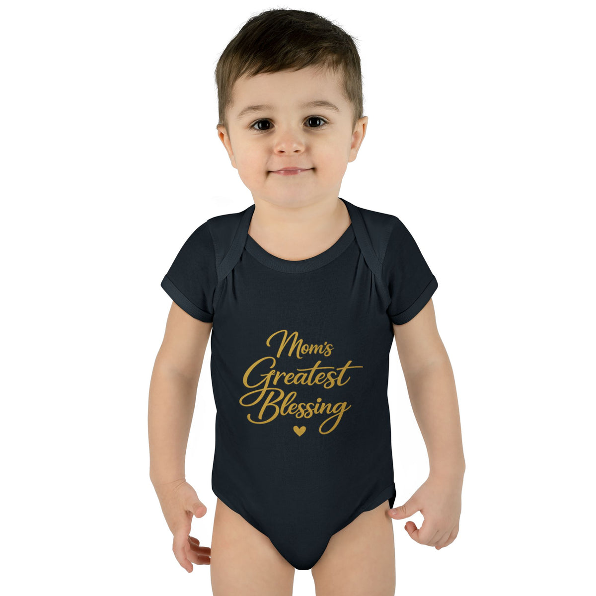 Mom's Greatest Blessing Infant Bodysuit — "Mom" Cross Newborn Onesie