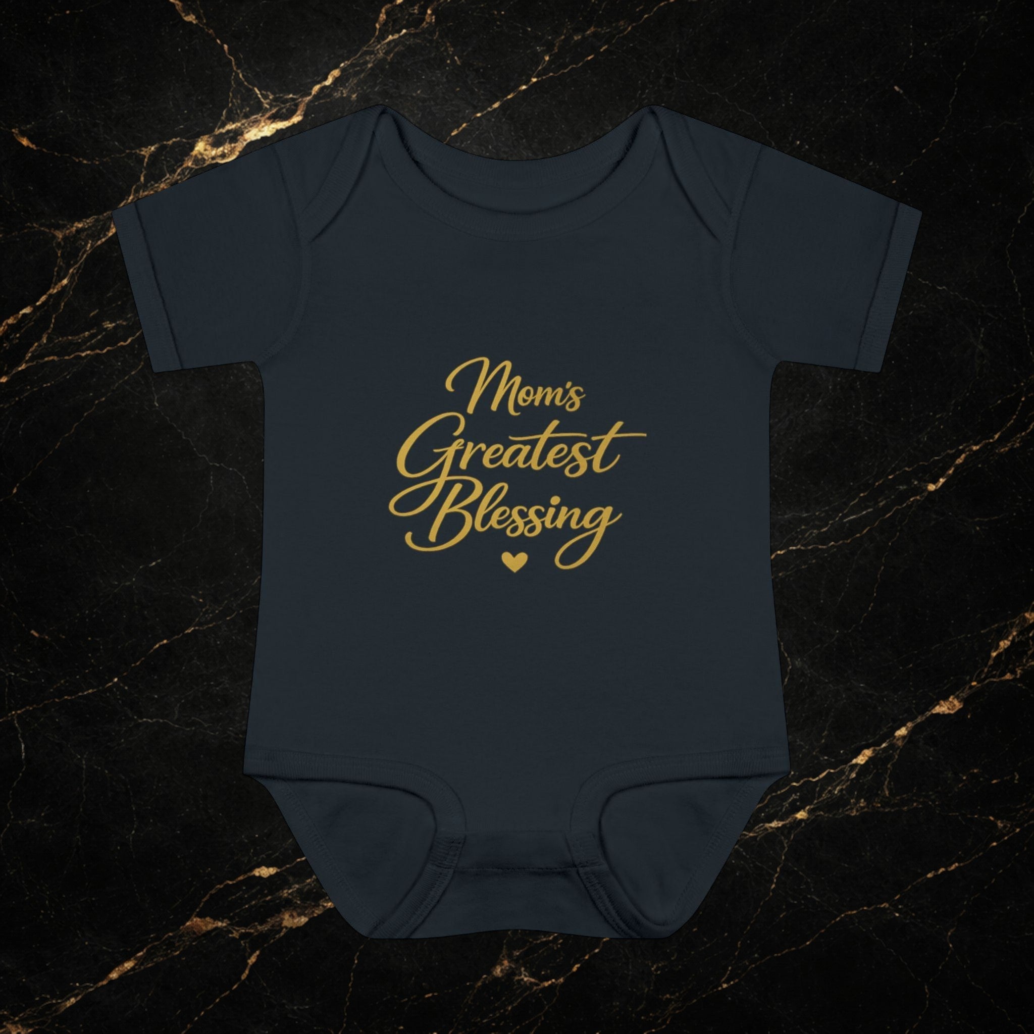 Mom's Greatest Blessing Infant Bodysuit — "Mom" Cross Newborn Onesie