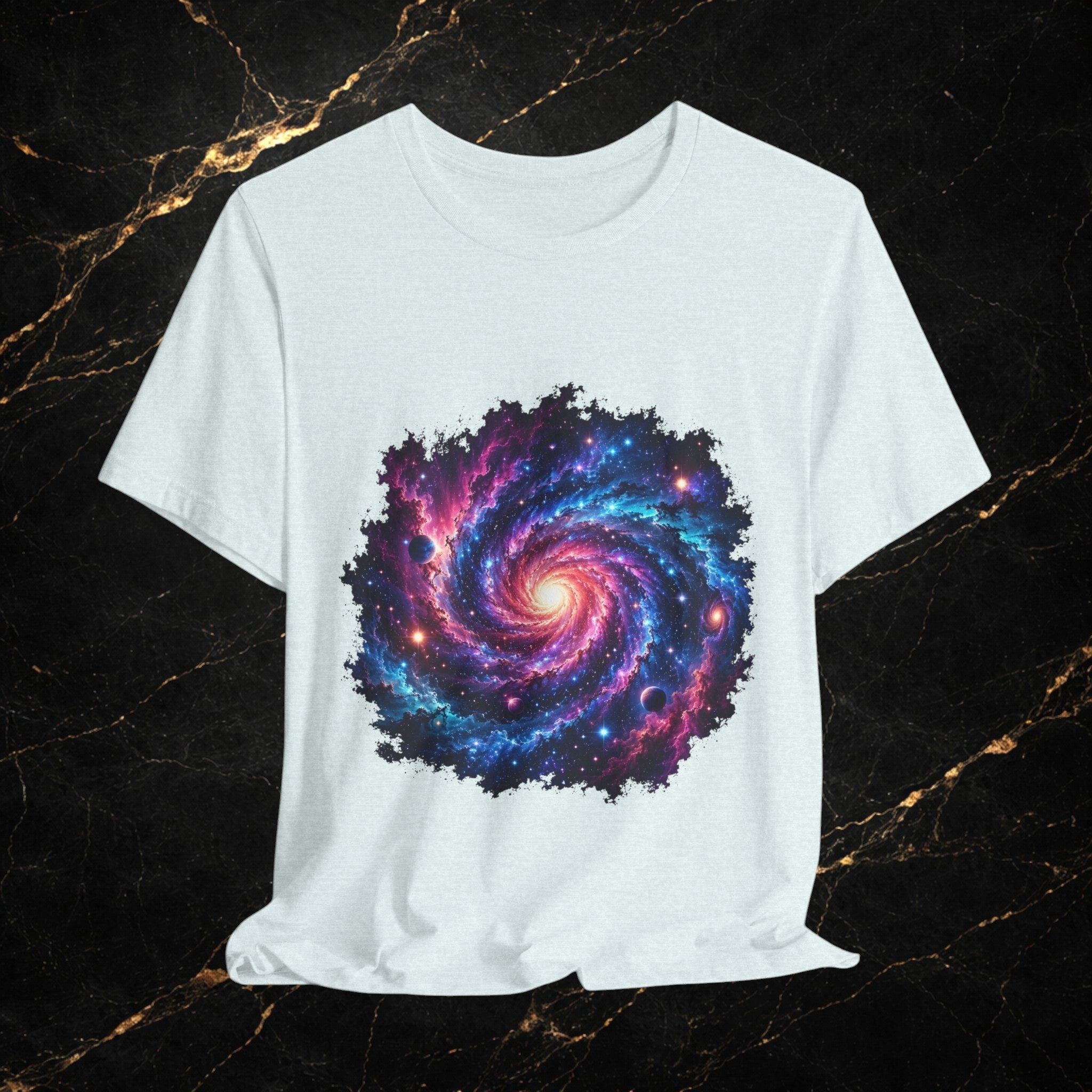 Galaxy Spiral T-Shirt — Colorful Cosmic Swirl Tee