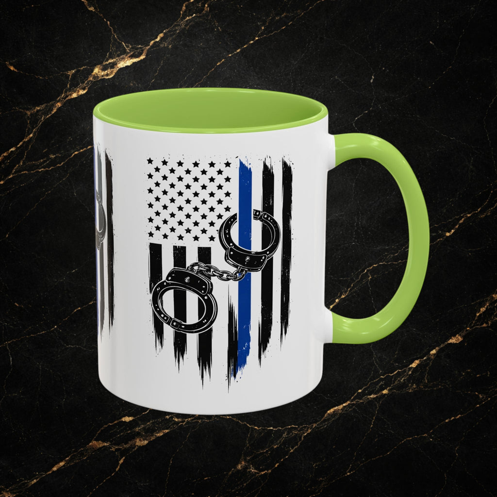 Police 911 Accent Coffee Mug — Patrol Car with Lights Coffee Cup (11/15oz)