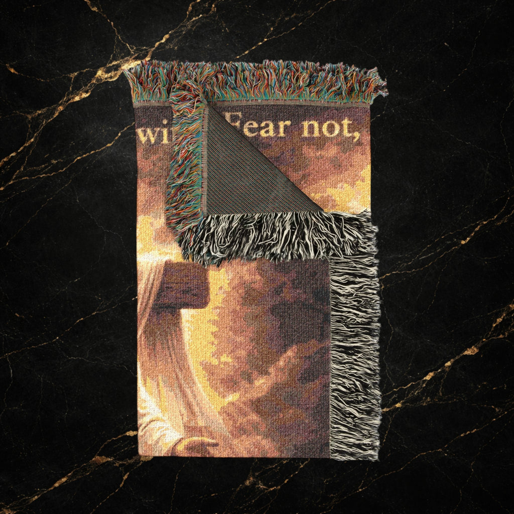 Religious Jesus Woven Blanket — Inspirational Prayer Throw for Home & Church