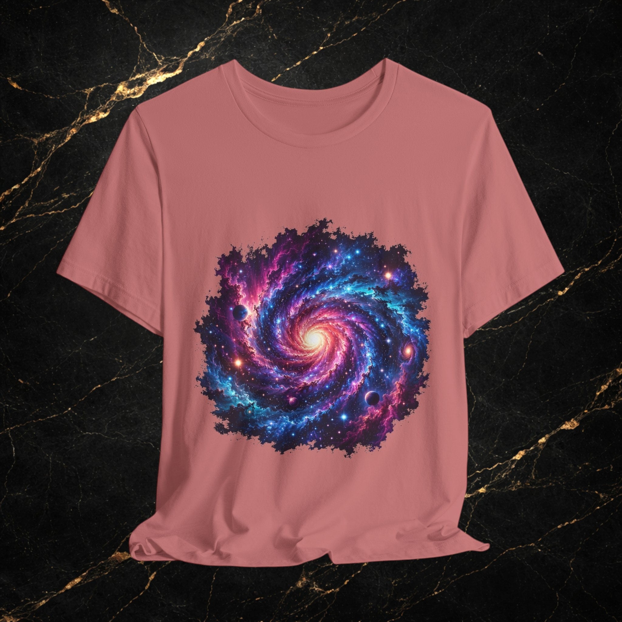 Galaxy Spiral T-Shirt — Colorful Cosmic Swirl Tee