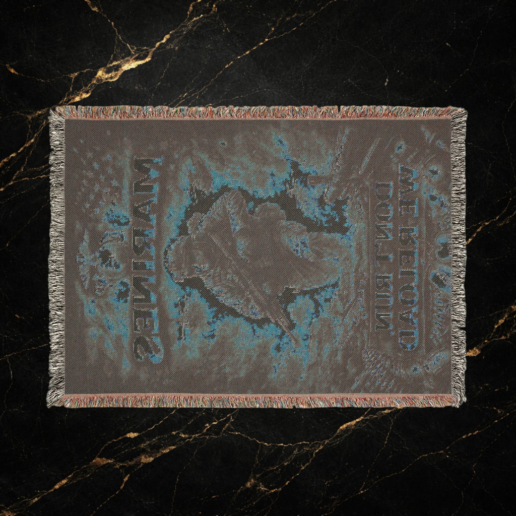Marines Woven Blanket - "Don't Tread, We Reload" Patriotic Military Throw