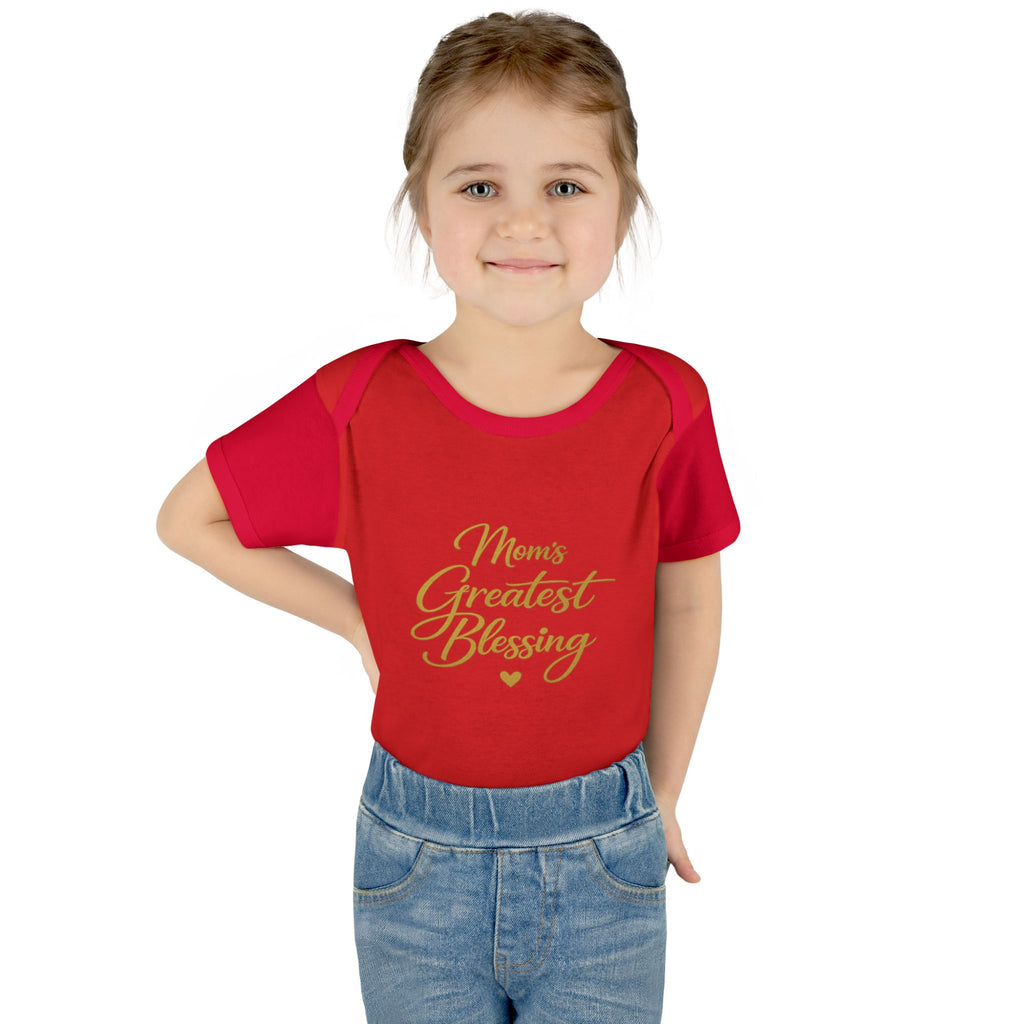 Mom's Greatest Blessing Infant Bodysuit — "Mom" Cross Newborn Onesie