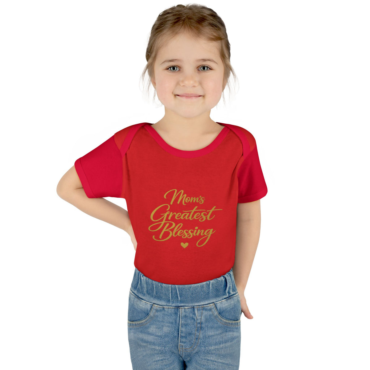 Mom's Greatest Blessing Infant Bodysuit — "Mom" Cross Newborn Onesie