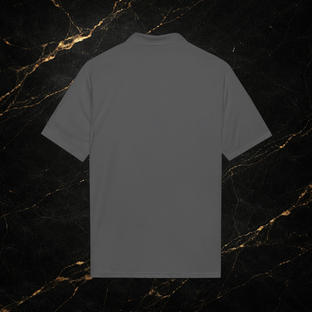 Steal & Silk Embroidered Gold “S” Performance Polo – Premium Athletic Fit