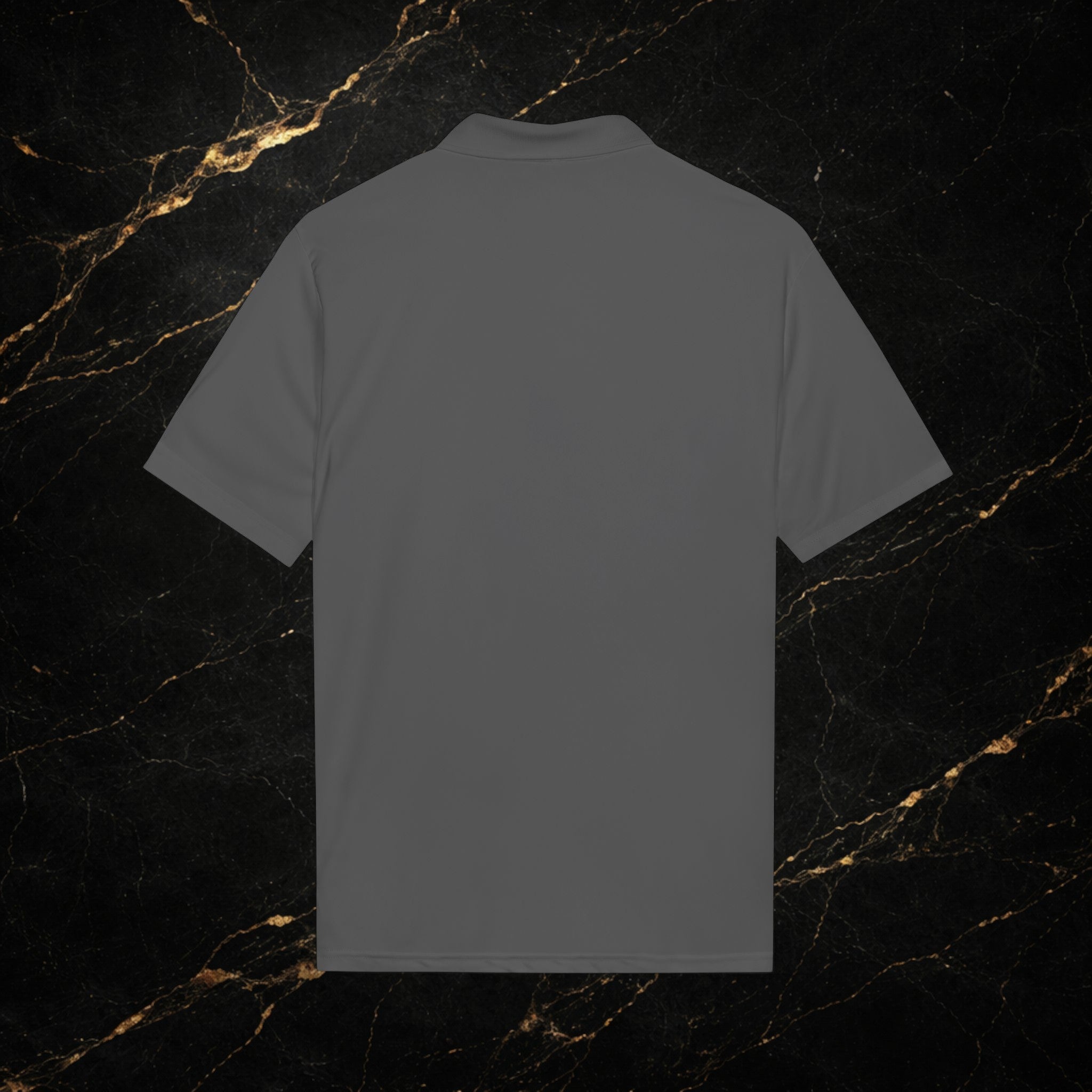 Steal & Silk Embroidered Gold “S” Performance Polo – Premium Athletic Fit