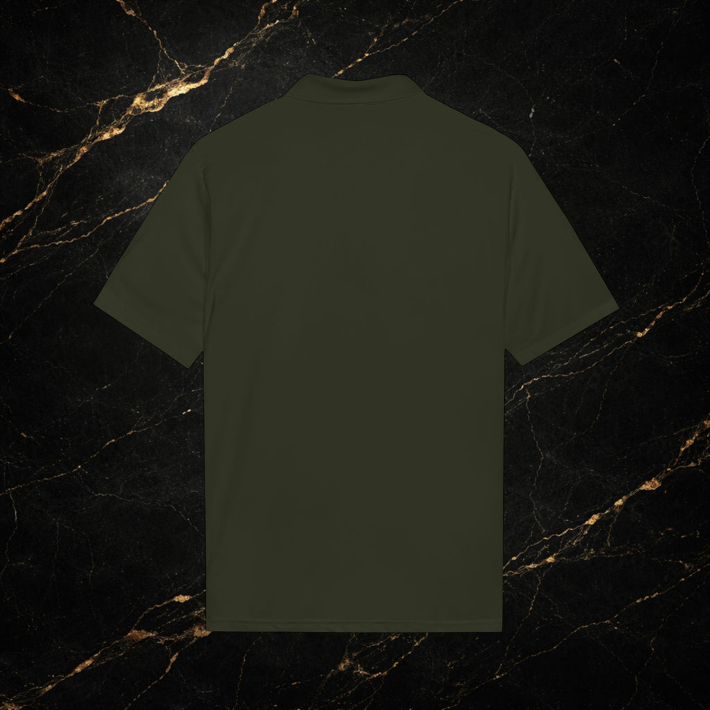 Steal & Silk Embroidered Gold “S” Performance Polo – Premium Athletic Fit