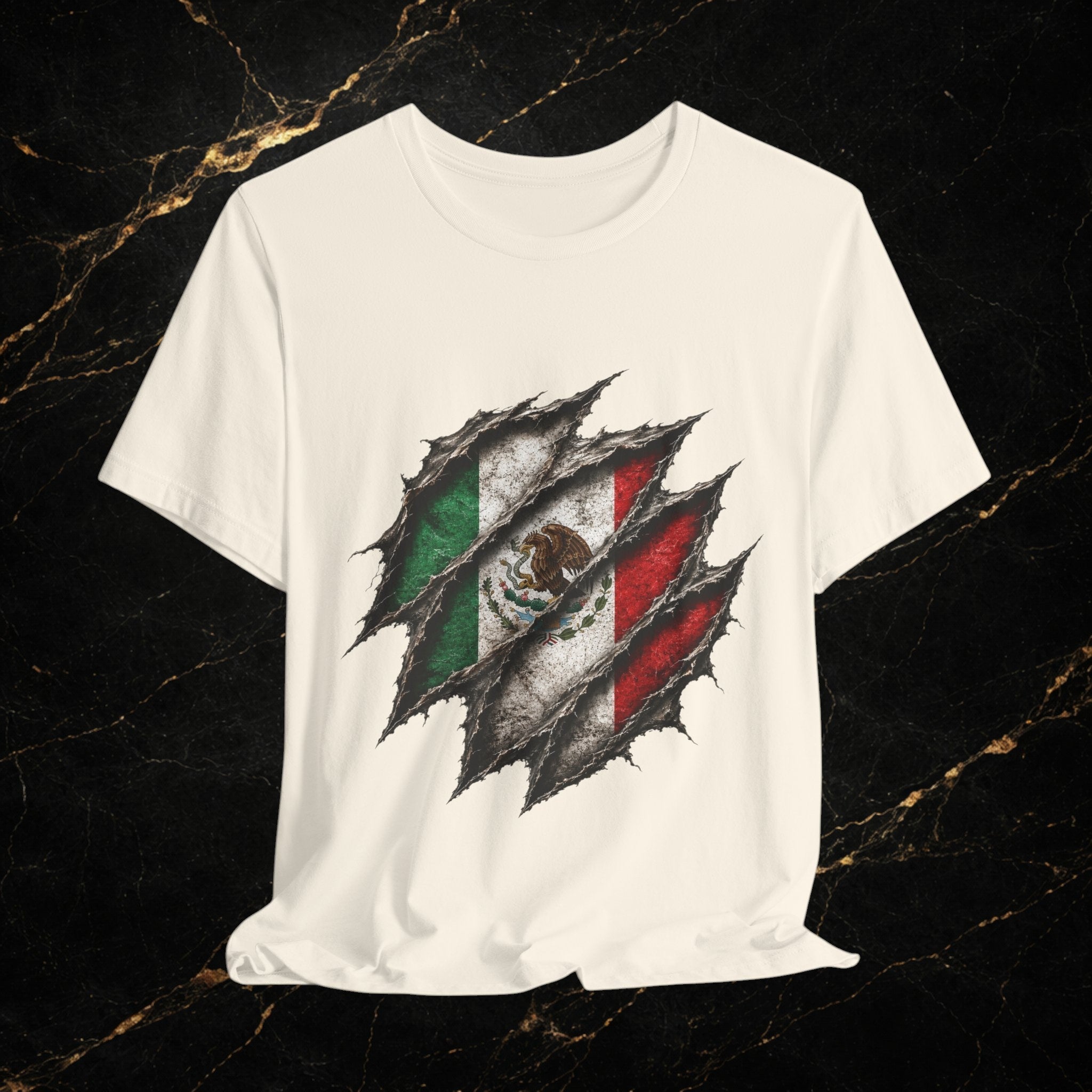 Mexican Flag Ripped Design T‑Shirt — Patriotic Mexico Tee
