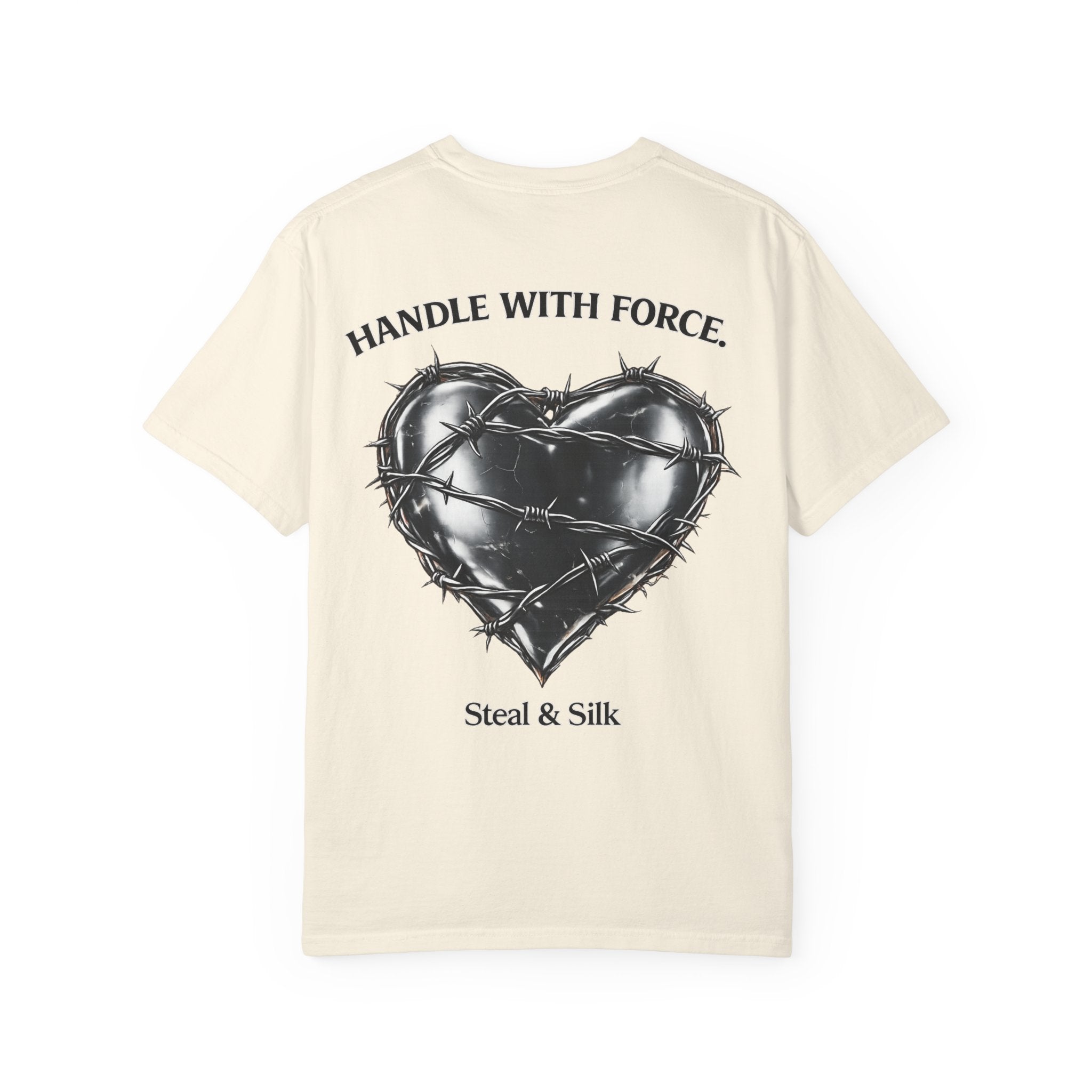 Handle With Force Heart Graphic T-Shirt — "Steal & Silk" Band Tee
