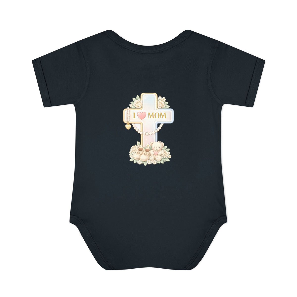 Mom's Greatest Blessing Infant Bodysuit — "Mom" Cross Newborn Onesie