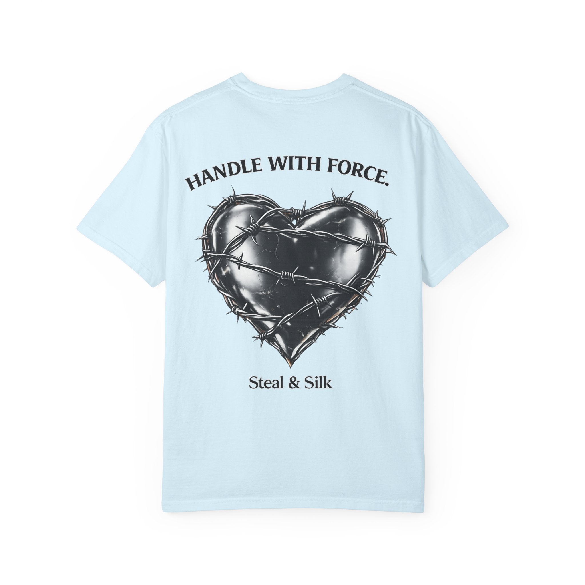 Handle With Force Heart Graphic T-Shirt — "Steal & Silk" Band Tee