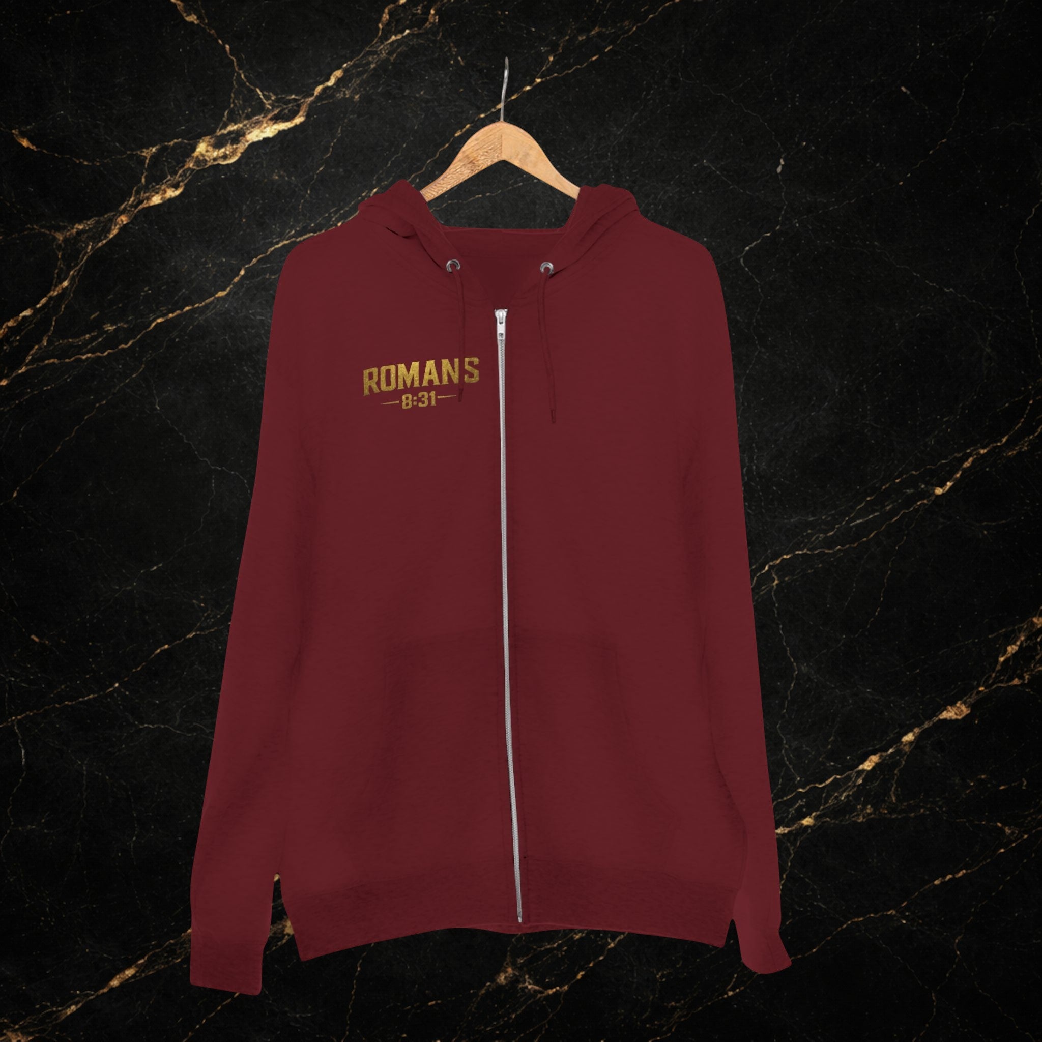 Romans 8:31 Cross Zip Hoodie — If God Is For Us Inspirational Christian Hoodie