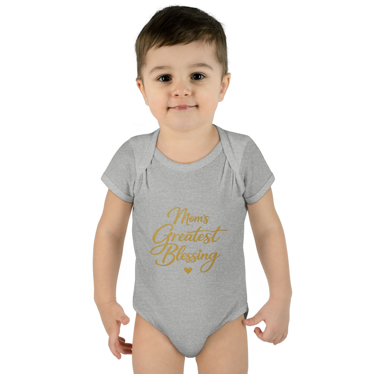 Mom's Greatest Blessing Infant Bodysuit — "Mom" Cross Newborn Onesie
