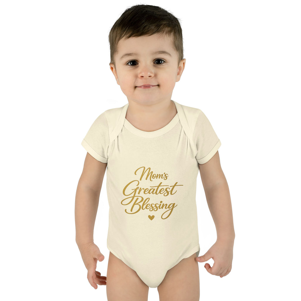 Mom's Greatest Blessing Infant Bodysuit — "Mom" Cross Newborn Onesie