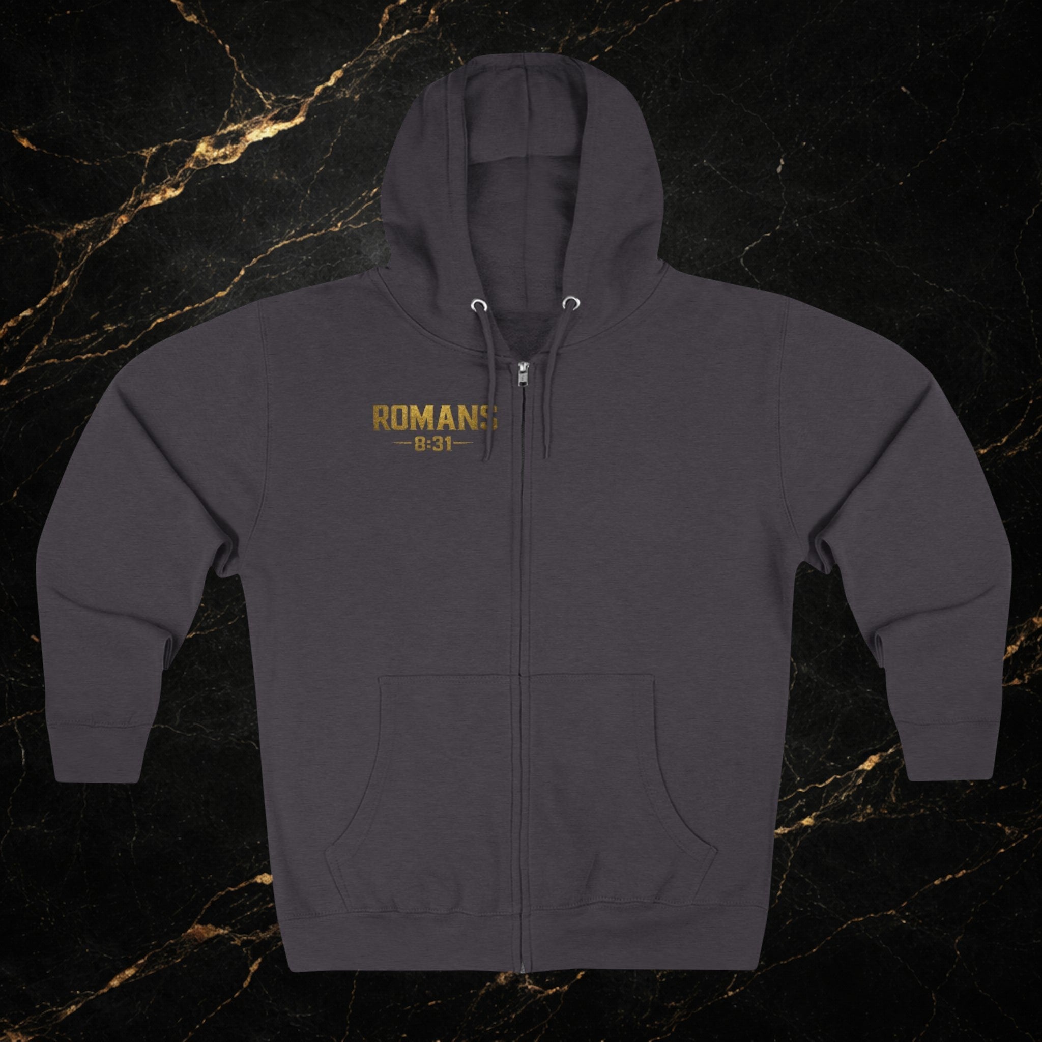 Romans 8:31 Cross Zip Hoodie — If God Is For Us Inspirational Christian Hoodie