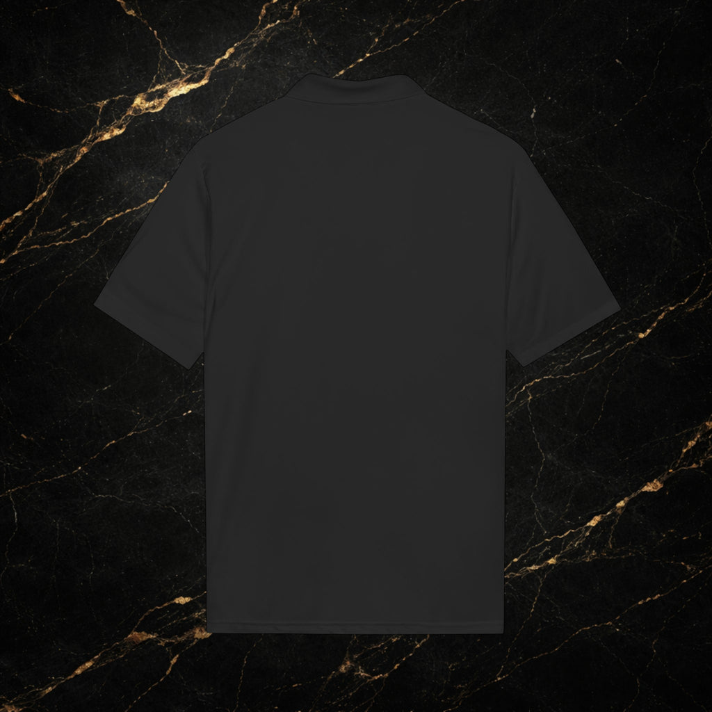 Steal & Silk Embroidered Gold “S” Performance Polo – Premium Athletic Fit