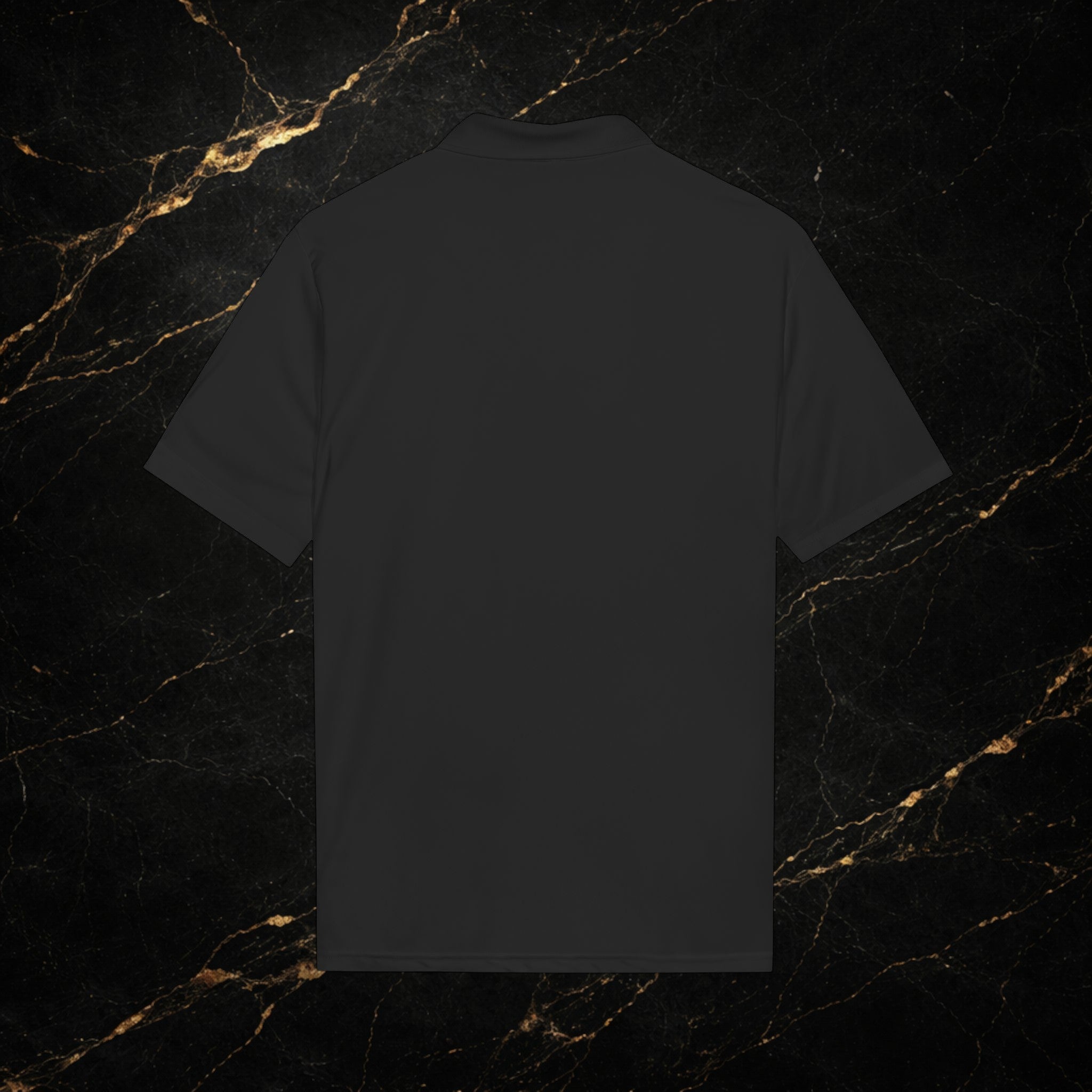 Steal & Silk Embroidered Gold “S” Performance Polo – Premium Athletic Fit