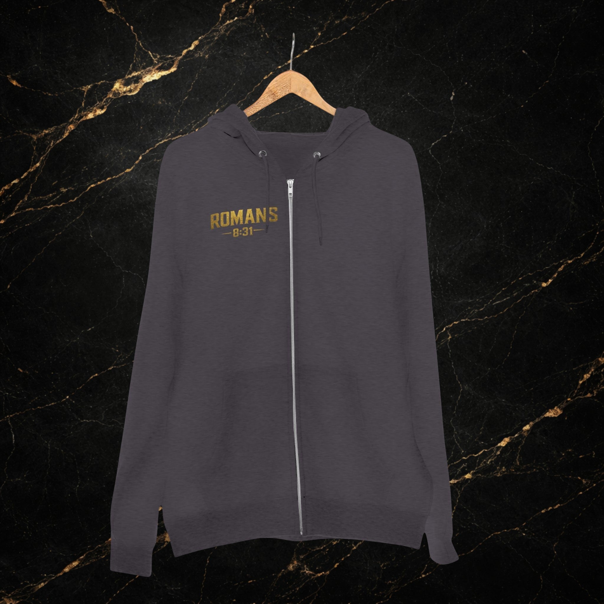 Romans 8:31 Cross Zip Hoodie — If God Is For Us Inspirational Christian Hoodie