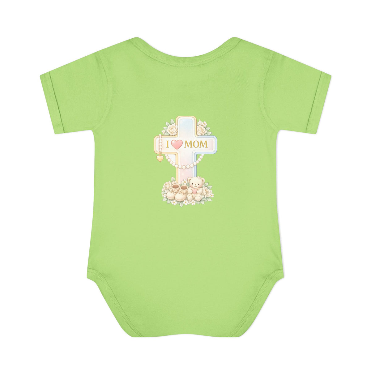 Mom's Greatest Blessing Infant Bodysuit — "Mom" Cross Newborn Onesie