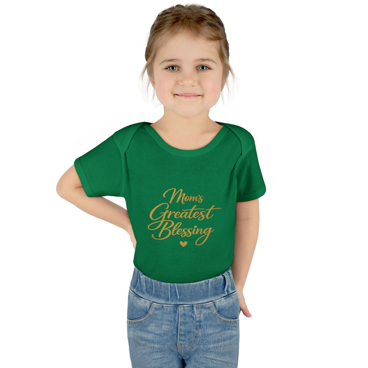 Mom's Greatest Blessing Infant Bodysuit — "Mom" Cross Newborn Onesie