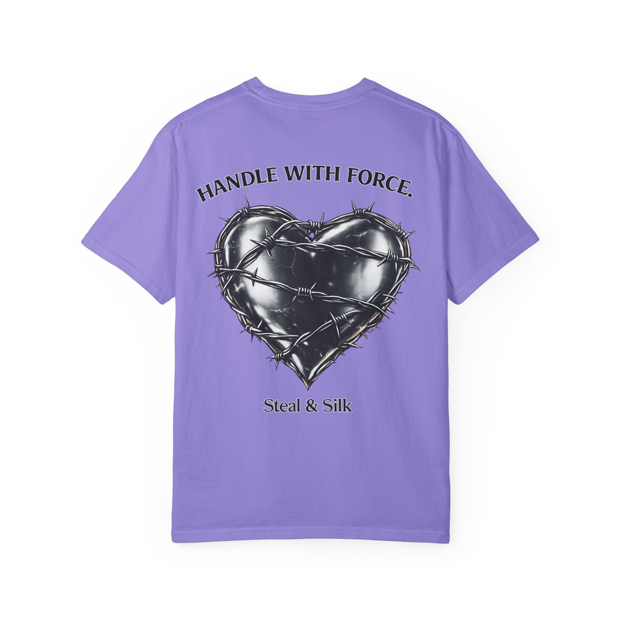 Handle With Force Heart Graphic T-Shirt — "Steal & Silk" Band Tee