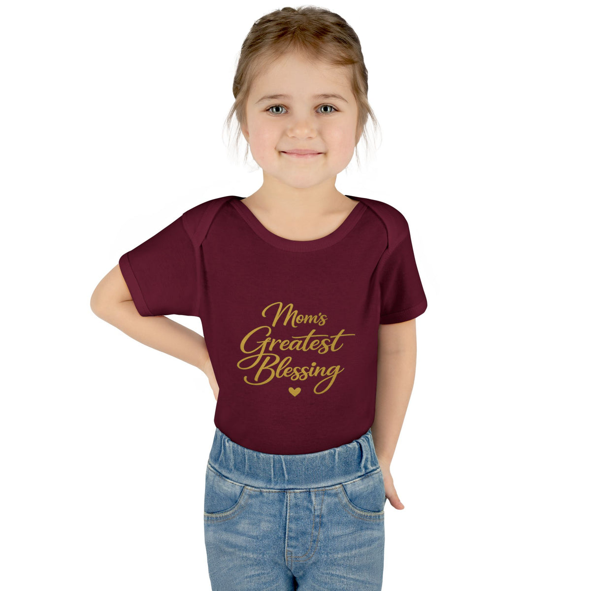 Mom's Greatest Blessing Infant Bodysuit — "Mom" Cross Newborn Onesie