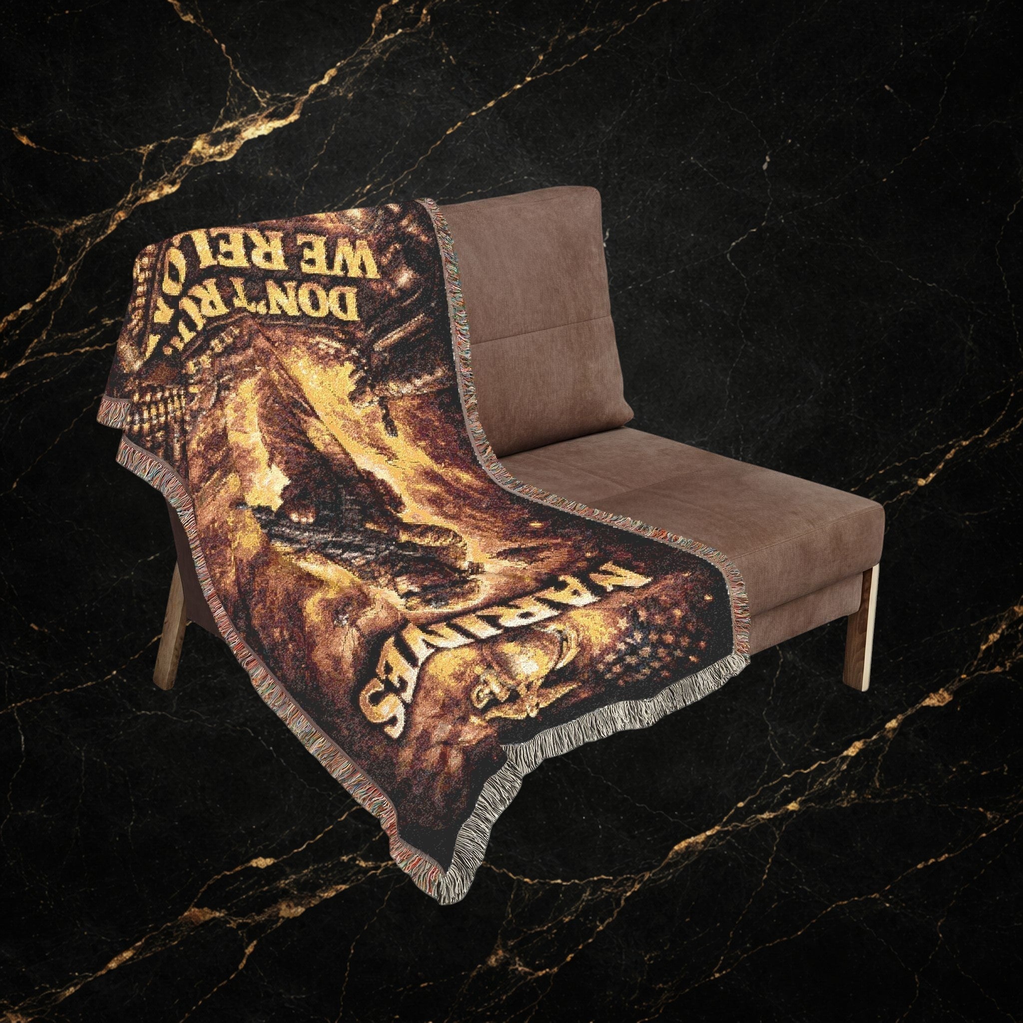 Marines Woven Blanket - "Don't Tread, We Reload" Patriotic Military Throw